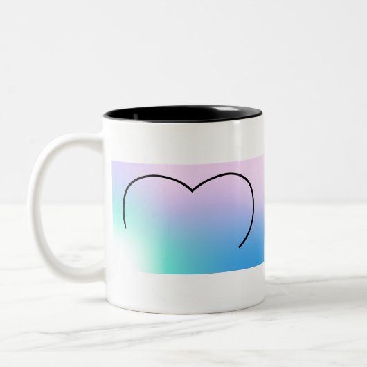 Achtergrond van hoofdbehaalde pastelachtergrond tweekleurige koffiemok (Links)