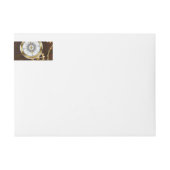 Achtergrond van hout met mechanische zeepaardjes (Voorkant)