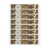 Achtergrond van hout met mechanische zeepaardjes adreslabel wikkel (Vel)