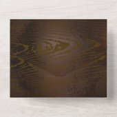 Achtergrond van hout met mechanische zeepaardjes all in one uitnodiging (Achterkant)