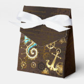 Achtergrond van hout met mechanische zeepaardjes bedankdoosjes (Voorkant Zijde)