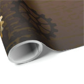 Achtergrond van hout met mechanische zeepaardjes cadeaupapier (Rol Hoek)