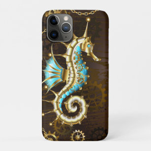 Achtergrond van hout met mechanische zeepaardjes Case-Mate iPhone case