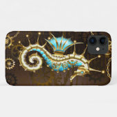 Achtergrond van hout met mechanische zeepaardjes Case-Mate iPhone case (Achterkant (horizontaal))