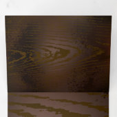 Achtergrond van hout met mechanische zeepaardjes drieluik uitnodiging (Binnenzijde eerst)