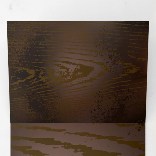 Achtergrond van hout met mechanische zeepaardjes drieluik uitnodiging (Binnenzijde eerst)