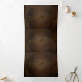 Achtergrond van hout met mechanische zeepaardjes drieluik uitnodiging (Binnen)