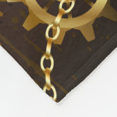 Achtergrond van hout met mechanische zeepaardjes fleece deken (Hoek)