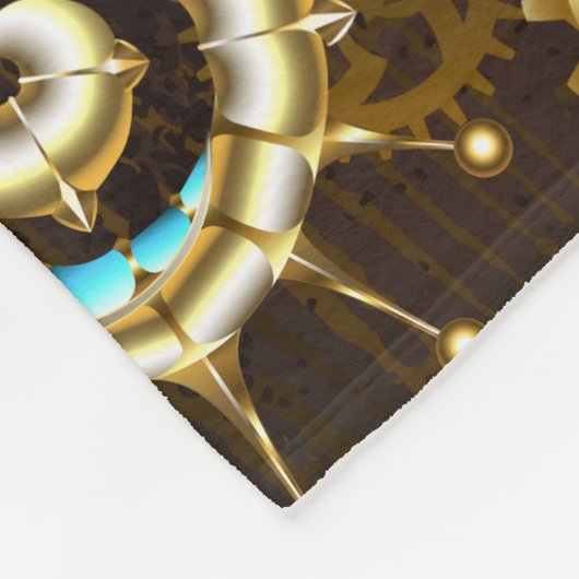 Achtergrond van hout met mechanische zeepaardjes fleece deken (Hoek)