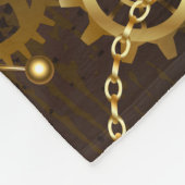 Achtergrond van hout met mechanische zeepaardjes fleece deken (Hoek)