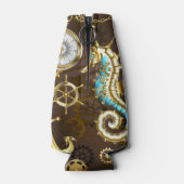 Achtergrond van hout met mechanische zeepaardjes flesjeskoeler (Achterkant)