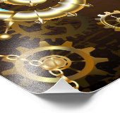 Achtergrond van hout met mechanische zeepaardjes foto afdruk (Hoek)