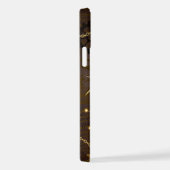 Achtergrond van hout met mechanische zeepaardjes iPhone hoesje (Rechterkant)