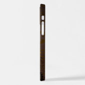 Achtergrond van hout met mechanische zeepaardjes iPhone hoesje (Linkerkant)