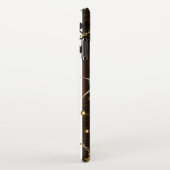 Achtergrond van hout met mechanische zeepaardjes iPhone hoesje (Rechterkant)