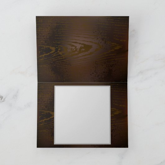 Achtergrond van hout met mechanische zeepaardjes kaart (Binnen)