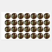 Achtergrond van hout met mechanische zeepaardjes labels (Vel)