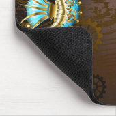 Achtergrond van hout met mechanische zeepaardjes muismat (Hoek)