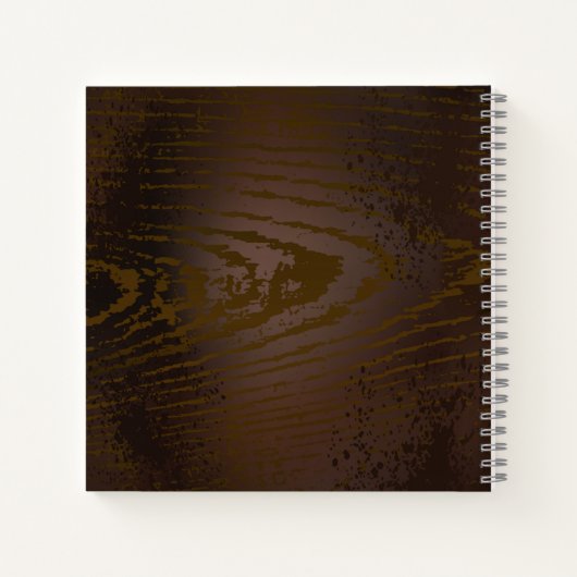 Achtergrond van hout met mechanische zeepaardjes notitieboek (Achterkant)