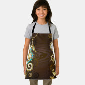 Achtergrond van hout met mechanische zeepaardjes schort (Insitu)