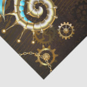 Achtergrond van hout met mechanische zeepaardjes tissuepapier (Detail)