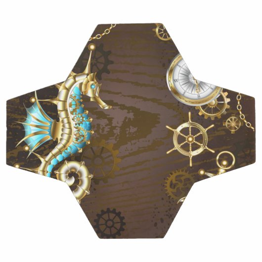 Achtergrond van hout met mechanische zeepaardjes voetbal (Enkel)