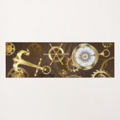 Achtergrond van hout met mechanische zeepaardjes yogamat (Achterkant (horizontaal))