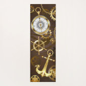 Achtergrond van hout met mechanische zeepaardjes yogamat (Achterkant)