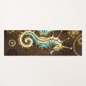 Achtergrond van hout met mechanische zeepaardjes yogamat (Voorkant (horizontaal))