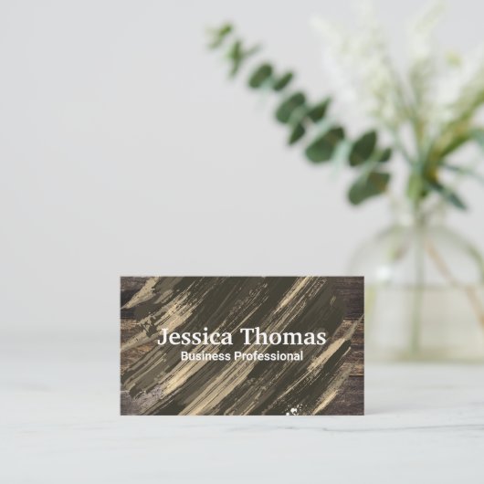 Achtergrond van hout | Penseeltextuur Visitekaartje (Staand voorkant)