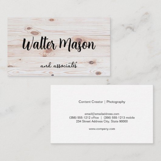 Achtergrond van houten planken visitekaartje (Voorkant / Achterkant)