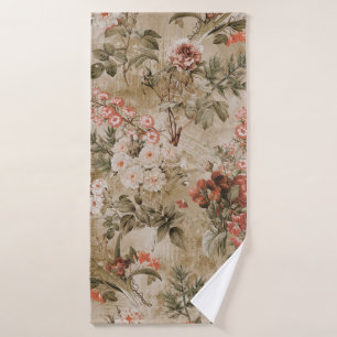 achtergrond van kleurrijke bloemen, waterverf Illu Badhanddoek