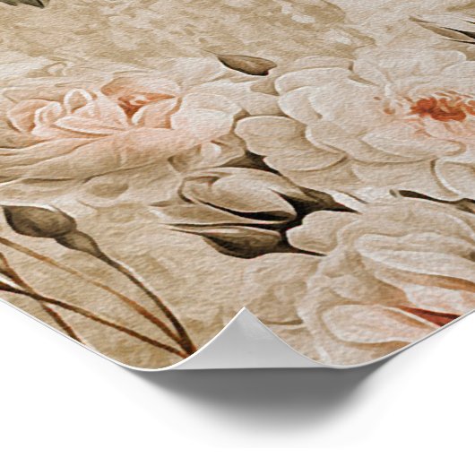 achtergrond van kleurrijke bloemen, waterverf Illu Poster (Hoek)