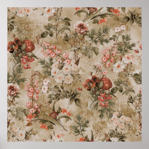 achtergrond van kleurrijke bloemen, waterverf Illu Poster