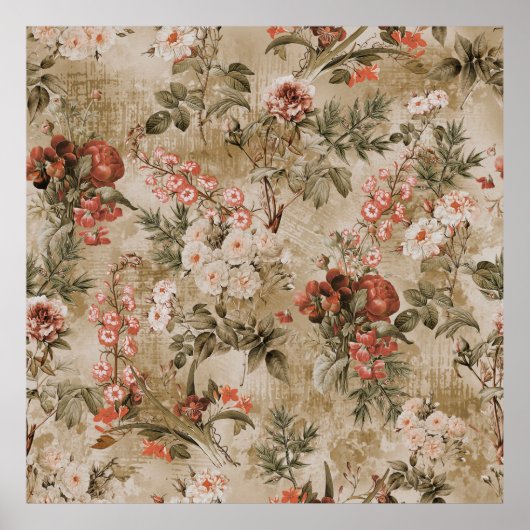 achtergrond van kleurrijke bloemen, waterverf Illu Poster (Voorkant)