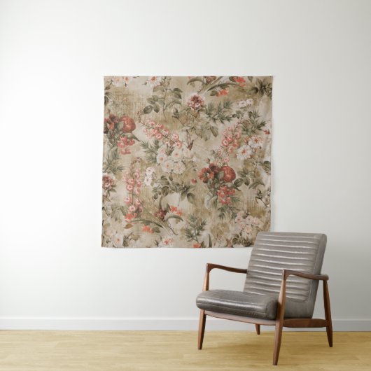 achtergrond van kleurrijke bloemen, waterverf Illu Wandkleed (In situ)