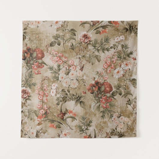 achtergrond van kleurrijke bloemen, waterverf Illu Wandkleed (Voorkant)