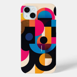 Achtergrond van kleurrijke lettervormen iPhone 15 mini hoesje