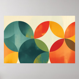 Achtergrond van kleurrijke transparante cirkels poster