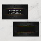 Achtergrond van koolstofvezel met gele lijnen visitekaartje (Voorkant / Achterkant)