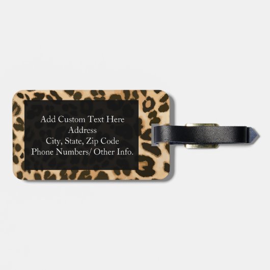 Achtergrond van leopard-afdrukken bagagelabel (Achterkant horizontaal)