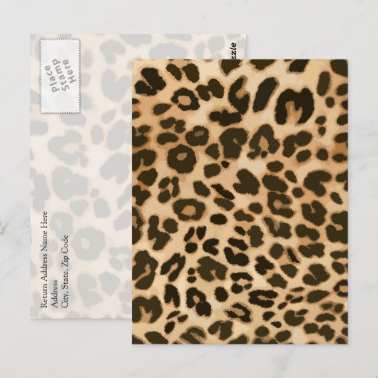 Achtergrond van leopard-afdrukken briefkaart (Voorkant / Achterkant)