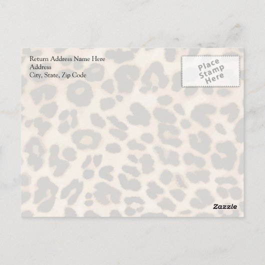 Achtergrond van leopard-afdrukken briefkaart (Achterkant)