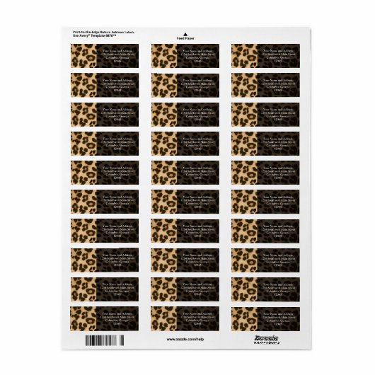 Achtergrond van leopard-afdrukken etiket (Full Sheet)