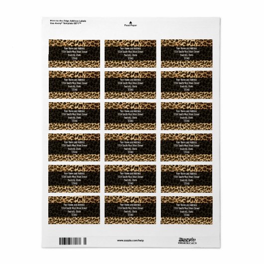 Achtergrond van leopard-afdrukken etiket (Full Sheet)