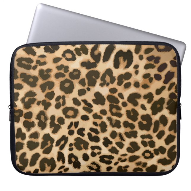 Achtergrond van leopard-afdrukken laptop sleeve (Voorkant)