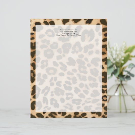 Achtergrond van leopard-afdrukken persoonlijk briefhoofd (Staand voorkant)