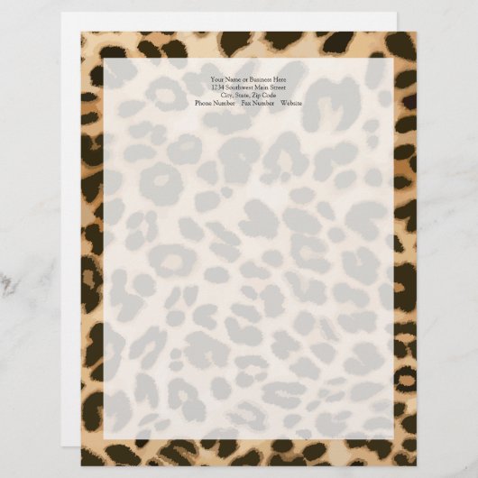 Achtergrond van leopard-afdrukken persoonlijk briefhoofd (Voorkant / Achterkant)