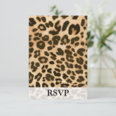 Achtergrond van leopard-afdrukken RSVP kaartje (Staand voorkant)
