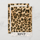 Achtergrond van leopard-afdrukken RSVP kaartje (Voorkant / Achterkant)